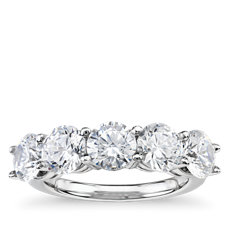 Classic Five-Stone Diamond Ring in Platinum